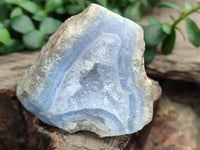 Polished On One Side Blue Lace Agate Geodes x 12 From Nsanje, Malawi - Toprock Gemstones and Minerals