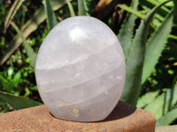 Polished Lavender Rose Quartz Standing Free Forms x 2 From Ambatondrazaka, Madagascar - Toprock Gemstones and Minerals