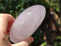 Polished Lavender Rose Quartz Standing Free Forms x 2 From Ambatondrazaka, Madagascar - Toprock Gemstones and Minerals