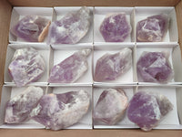 Natural Jacaranda Amethyst Quartz Crystals x 12 From Mumbwa, Zambia - Toprock Gemstones and Minerals