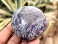 Polished Lepidolite with Pink Rubellite Palm Stones x 24 From Ambatondrazaka, Madagascar - Toprock Gemstones and Minerals