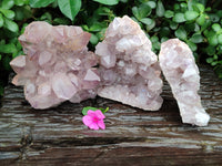 Natural Jacaranda Amethyst Quartz Clusters x 3 From Mumbwa, Zambia - Toprock Gemstones and Minerals