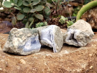 Natural Blue Lace Agate Geode Specimens x 12 From Nsanje, Malawi - Toprock Gemstones and Minerals