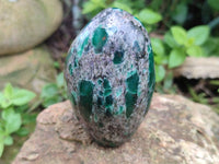 Polished Emerald Mica In Matrix Standing Free Forms x 4 From Mutoko, Zimbabwe - Toprock Gemstones and Minerals