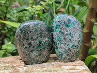 Polished Emerald Mica In Matrix Standing Free Forms x 4 From Mutoko, Zimbabwe - Toprock Gemstones and Minerals