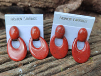 Polished Pair of Red Jasper Go-Go Fashion Earrings - Sold per Pair - From South Africa - Toprock Gemstones and Minerals