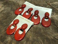 Polished Pair of Red Jasper Go-Go Fashion Earrings - Sold per Pair - From South Africa - Toprock Gemstones and Minerals