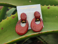 Polished Pair of Red Jasper Go-Go Fashion Earrings - Sold per Pair - From South Africa - Toprock Gemstones and Minerals