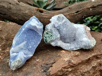 Natural Blue Lace Agate Geode Specimens x 6 From Nsanje, Malawi - Toprock Gemstones and Minerals