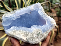 Natural Blue Lace Agate Geode Specimens x 6 From Nsanje, Malawi - Toprock Gemstones and Minerals