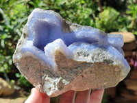 Natural Blue Lace Agate Geode Specimens x 4 From Nsanje, Malawi - Toprock Gemstones and Minerals