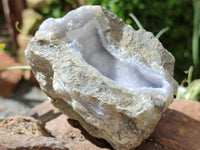 Natural Blue Lace Agate Geode Specimens x 4 From Nsanje, Malawi - Toprock Gemstones and Minerals