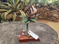Hand Made Medium Gemstone Protea Flower - sold per piece From South Africa - Toprock Gemstones and Minerals