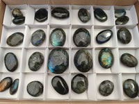 Polished Labradorite Palm Stones x 27 From Tulear, Madagascar - Toprock Gemstones and Minerals