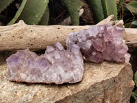 Natural Jacaranda Amethyst Quartz Clusters x 4 From Mumbwa, Zambia - Toprock Gemstones and Minerals