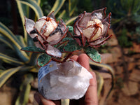 Hand Made Gemstone Protea Flower Trees x 3 From South Africa - Toprock Gemstones and Minerals