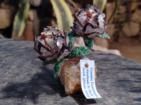 Hand Made Gemstone Protea Flower Trees x 3 From South Africa - Toprock Gemstones and Minerals