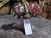 Hand Made Gemstone Protea Flower Trees x 3 From South Africa - Toprock Gemstones and Minerals