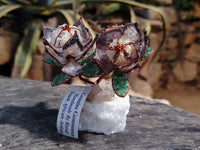 Hand Made Gemstone Protea Flower Trees x 3 From South Africa - Toprock Gemstones and Minerals