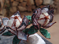 Hand Made Gemstone Protea Flower Trees x 3 From South Africa - Toprock Gemstones and Minerals