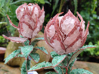 Hand Made Gemstone Protea Flower Trees x 3 From South Africa - Toprock Gemstones and Minerals