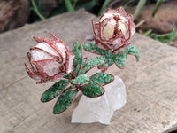 Hand Made Gemstone Double Protea Flower Trees x 3 From South Africa - Toprock Gemstones and Minerals