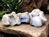 Natural Blue Lace Agate Geodes x 6 From Nsanje, Malawi - Toprock Gemstones and Minerals
