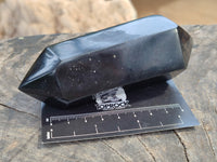 Polished Black Basalt Double Terminated Points x 4 From Antsirabe, Madagascar - Toprock Gemstones and Minerals