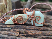 Polished Copper Wire Wrapped Blue Smithsonite Jewellery Pendants x 6 From Congo - Toprock Gemstones and Minerals