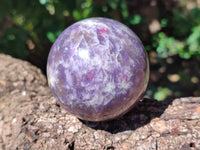 Polished Lepidolite with Pink Rubellite Spheres x 6 From Ambatondrazaka, Madagascar - Toprock Gemstones and Minerals
