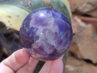 Polished Lepidolite with Pink Rubellite Spheres x 6 From Ambatondrazaka, Madagascar - Toprock Gemstones and Minerals