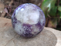 Polished Lepidolite with Pink Rubellite Spheres x 6 From Ambatondrazaka, Madagascar - Toprock Gemstones and Minerals