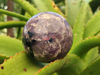 Polished Lepidolite with Pink Rubellite Spheres x 6 From Ambatondrazaka, Madagascar - Toprock Gemstones and Minerals