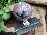 Polished Lepidolite with Pink Rubellite Spheres x 6 From Ambatondrazaka, Madagascar - Toprock Gemstones and Minerals