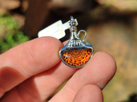 Polished Mixed Baltic Amber Pendants on Sterling Silver x 4 From Poland - Toprock Gemstones and Minerals