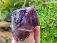 Polished Chevron Amethyst Points x 3 From Zambia - Toprock Gemstones and Minerals