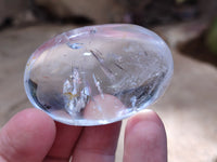 Polished Clear Quartz Crystal Palm Stones x 35 From Madagascar - Toprock Gemstones and Minerals