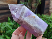 Polished Chevron Amethyst Points x 3 From Ankazobe, Madagascar - Toprock Gemstones and Minerals