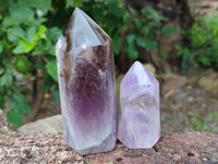Polished Chevron Amethyst Points x 3 From Ankazobe, Madagascar - Toprock Gemstones and Minerals