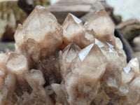 Natural Smokey Phantom Quartz Clusters x 2 From Luena, Congo - Toprock Gemstones and Minerals