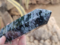 Polished Gabbro Merlinite Points x 2 From Ambatofinandrahana, Madagascar - Toprock Gemstones and Minerals