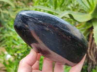 Polished Black Tourmaline Standing Free Form x 2 From Madagascar - Toprock Gemstones and Minerals