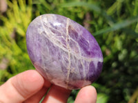 Polished Chevron Amethyst Palm Stones x 24 From Ankazobe, Madagascar - Toprock Gemstones and Minerals