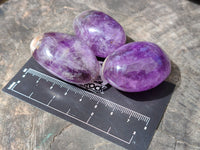 Polished Chevron Amethyst Palm Stones x 24 From Ankazobe, Madagascar - Toprock Gemstones and Minerals