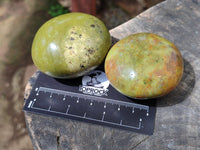 Polished Green Opal Palm Stones x 12 From Betroka, Madagascar - Toprock Gemstones and Minerals