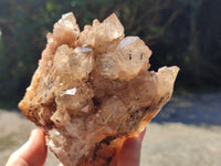 Natural Smokey Phantom Quartz Clusters x 4 From Luena, Congo - Toprock Gemstones and Minerals