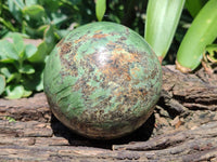 Polished Chrysoprase Spheres x 3 From Betroka, Madagascar - Toprock Gemstones and Minerals