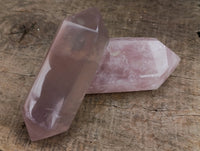 Polished Double Terminated Rose Quartz Points x 3 From Ambatondrazaka, Madagascar - Toprock Gemstones and Minerals