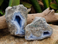Natural Blue Lace Agate Geode Specimens x 6 From Nsanje, Malawi - Toprock Gemstones and Minerals