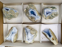 Natural Blue Lace Agate Geode Specimens x 6 From Nsanje, Malawi - Toprock Gemstones and Minerals